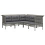 Set Divani da Giardino 11 pz con Cuscini in Polyrattan Grigio