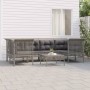 Set Divani da Giardino 7 pz con Cuscini in Polyrattan Grigio