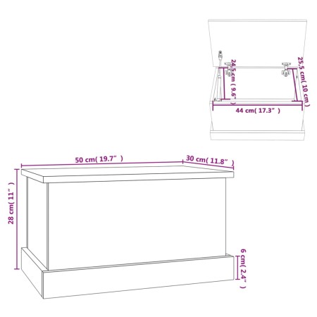 Contenitore Portaoggetti Bianco 50x30x28 cm Legno Multistrato