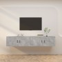 Mobili Porta TV a Parete 2 pz Grigio Cemento 100x34,5x40 cm