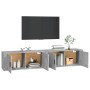 Mobili Porta TV a Parete 2 pz Grigio Cemento 100x34,5x40 cm