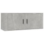 Mobili Porta TV a Parete 2 pz Grigio Cemento 100x34,5x40 cm