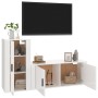 Set di Mobili Porta TV 2 pz Bianco Lucido in Legno Multistrato