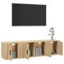 Set di Mobili Porta TV 3 pz Rovere Sonoma in Legno Multistrato