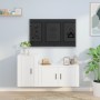 Set di Mobili Porta TV 2 pz Bianco in Legno Multistrato