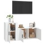 Set di Mobili Porta TV 2 pz Bianco in Legno Multistrato