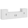 Set Mobili Porta TV 3 pz Bianco in Legno Multistrato