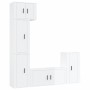 Set di Mobili Porta TV 5 pz Bianco Lucido in Legno Multistrato