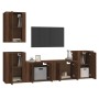 Set Mobili Porta TV 5 pz Rovere Marrone in Legno Multistrato