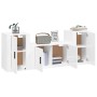 Set Mobili Porta TV 3 pz Bianco Lucido in Legno Multistrato