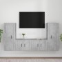 Set di Mobili Porta TV 4 pz Grigio Cemento in Legno Multistrato