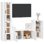 Set di Mobili Porta TV 4 pz Bianco in Legno Multistrato