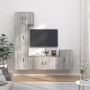 Set di Mobili Porta TV 5 pz Grigio Sonoma in Legno Multistrato