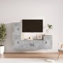 Set di Mobili Porta TV 4 pz Grigio Cemento in Legno Multistrato