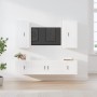 Set di Mobili Porta TV 5 pz Bianco Lucido in Legno Multistrato