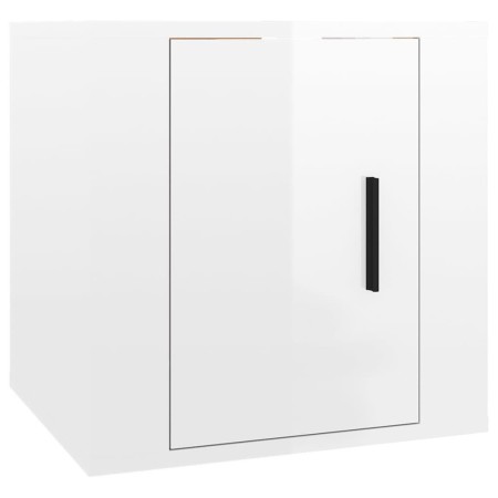 Set di Mobili Porta TV 5 pz Bianco Lucido in Legno Multistrato