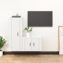 Set di Mobili Porta TV 2 pz Bianco in Legno Multistrato