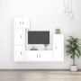 Set di Mobili Porta TV 5 pz Bianco Lucido in Legno Multistrato