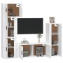 Set di Mobili Porta TV 5 pz Bianco Lucido in Legno Multistrato