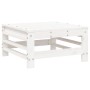 Poggiapiedi Giardino con Cuscini 2pz Legno Massello Pino Bianco