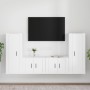 Set di Mobili Porta TV 4 pz Bianco in Legno Multistrato