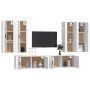 Set di Mobili Porta TV 6 pz Bianco in Legno Multistrato