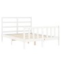Giroletto con Testiera Bianco 140x200 cm in Legno Massello