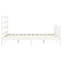 Giroletto con Testiera Bianco 140x200 cm in Legno Massello