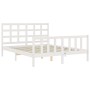 Giroletto con Testiera Bianco 160x200 cm Legno Massello