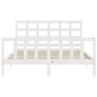 Giroletto con Testiera Bianco 160x200 cm Legno Massello