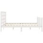 Giroletto con Testiera Bianco 160x200 cm Legno Massello