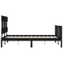 Giroletto con Testiera Nero 140x190 cm in Legno Massello