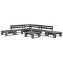 Set Salotto da Giardino 6 pz Pallet in Legno Grigio