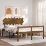 Letto per Anziani con Testiera Miele 140x200 cm Legno Massello