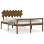 Letto per Anziani con Testiera Miele 140x200 cm Legno Massello