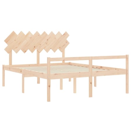 Letto per Anziani con Testiera 160x200 cm in Legno Massello