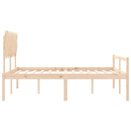 Letto per Anziani con Testiera 160x200 cm in Legno Massello