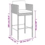 Set Bar da Giardino 7 pz con Cuscini in Polyrattan Marrone