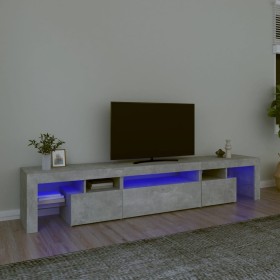 Mobile Porta TV con Luci LED Grigio Cemento 215x36,5x40 cm