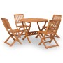 Set da Pranzo per Giardino 5 pz in Legno Massello di Acacia