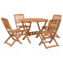 Set da Pranzo per Giardino 5 pz in Legno Massello di Acacia