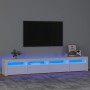 Mobile Porta TV con Luci LED Bianco 240x35x40 cm