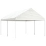 Gazebo con Tetto Bianco 4,46x4,08x3,22 m in Polietilene