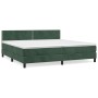 Giroletto a Molle con Materasso Verde Scuro 200x200 cm Velluto