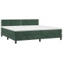 Giroletto a Molle con Materasso Verde Scuro 200x200 cm Velluto