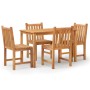 Set da Pranzo per Giardino 5 pz in Legno Massello di Teak