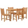 Set da Pranzo per Giardino 5 pz in Legno Massello di Teak