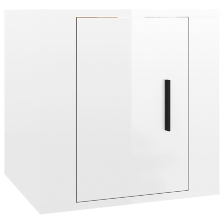 Set di Mobili Porta TV 6 pz Bianco Lucido in Legno Multistrato