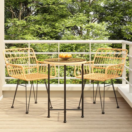 Set da Pranzo da Giardino 3 pz in Polyrattan