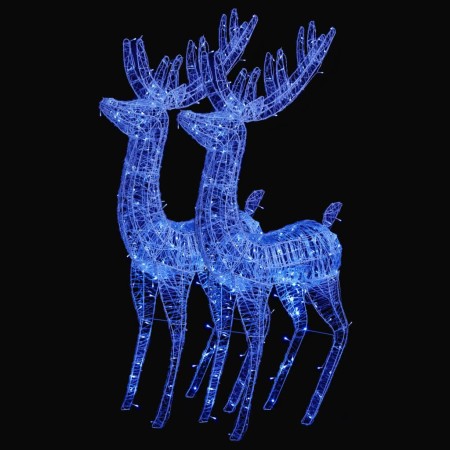 Renne di Natale XXL in Acrilico 250 LED 2 pz 180 cm Blu